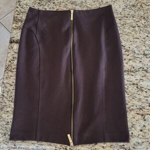 Michael Kors high waist Stretch ponte knit Skirt with gold tone zipper Medium